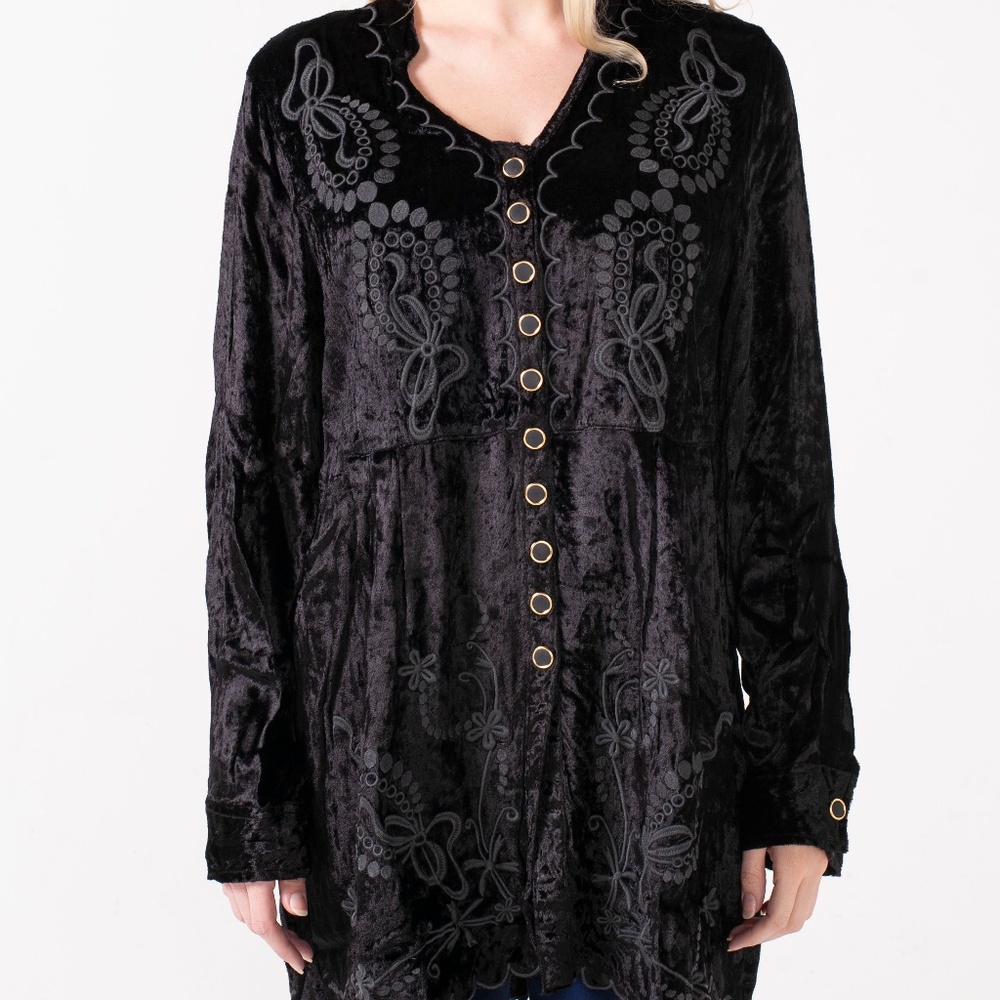 Velvet Embroidery Top